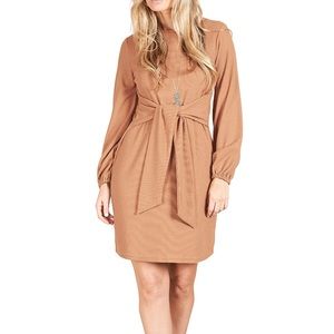 Tan Wrap Dress